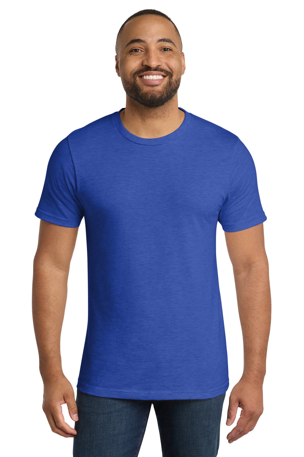 Front View of True Royal Hth Port & Co Bouncer Tee PC600