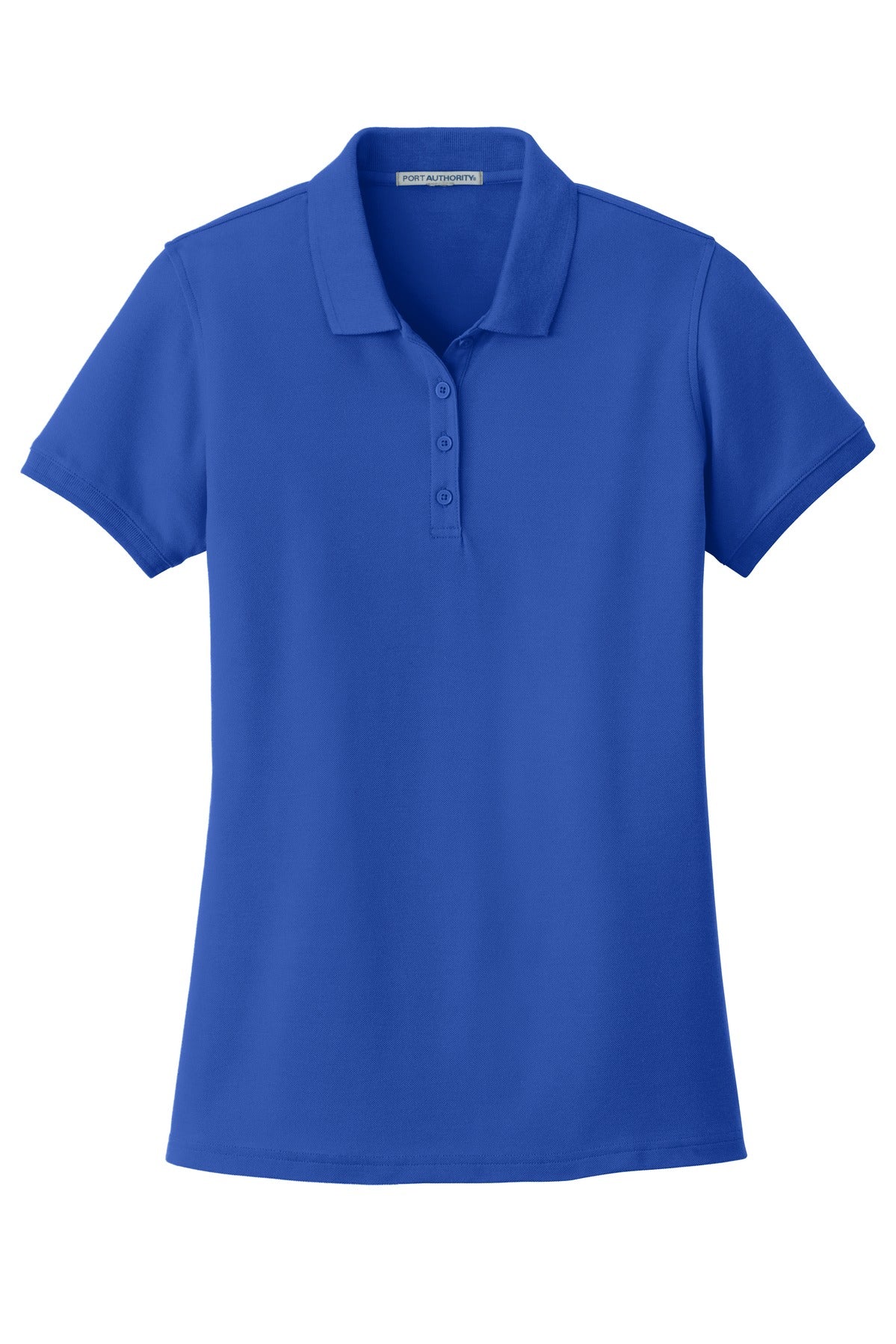 Front View of True Royal Port Authority Women's Core Classic Pique Polo. L100