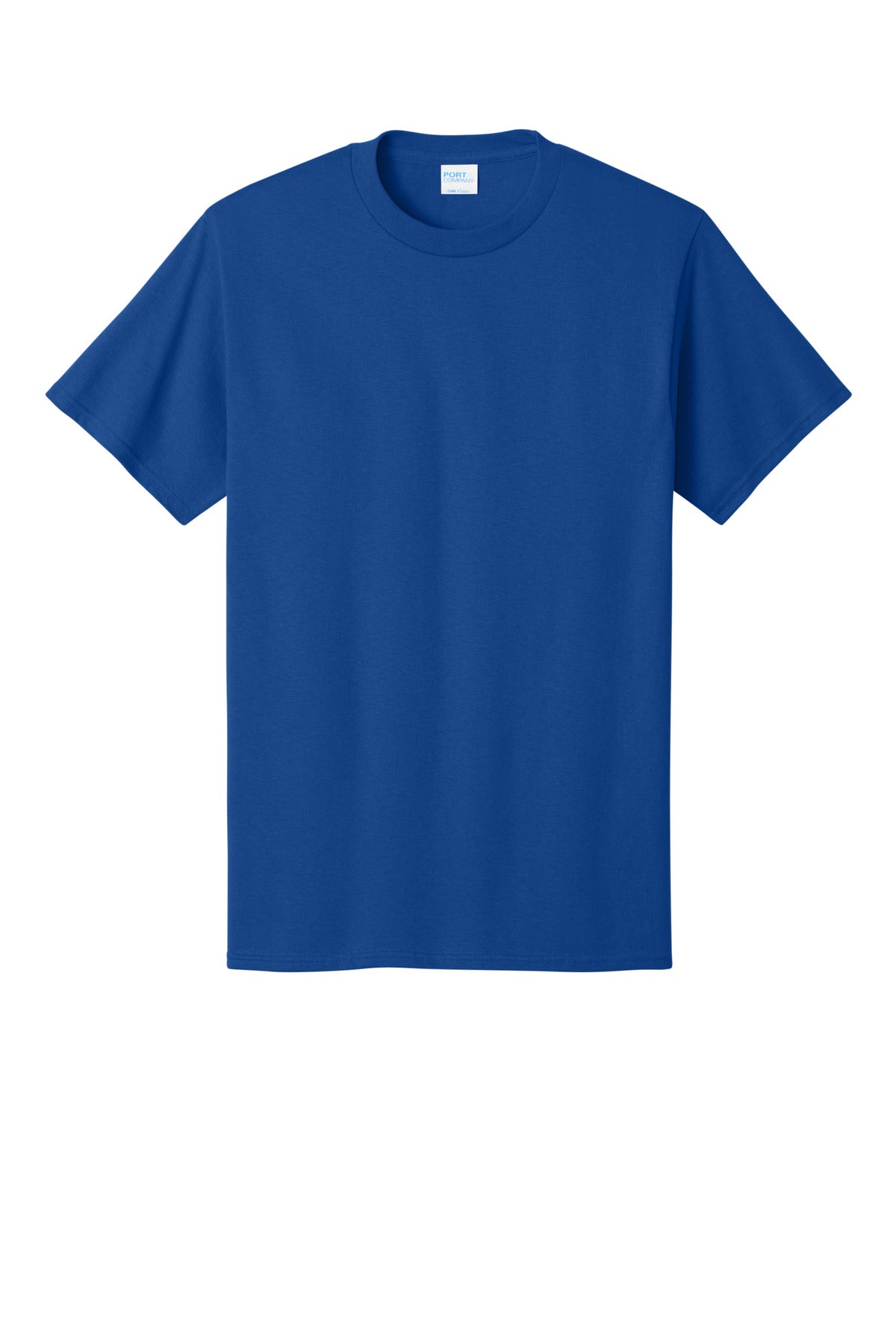 Front View of True Royal Port & Co Core Cotton Tee. PC54