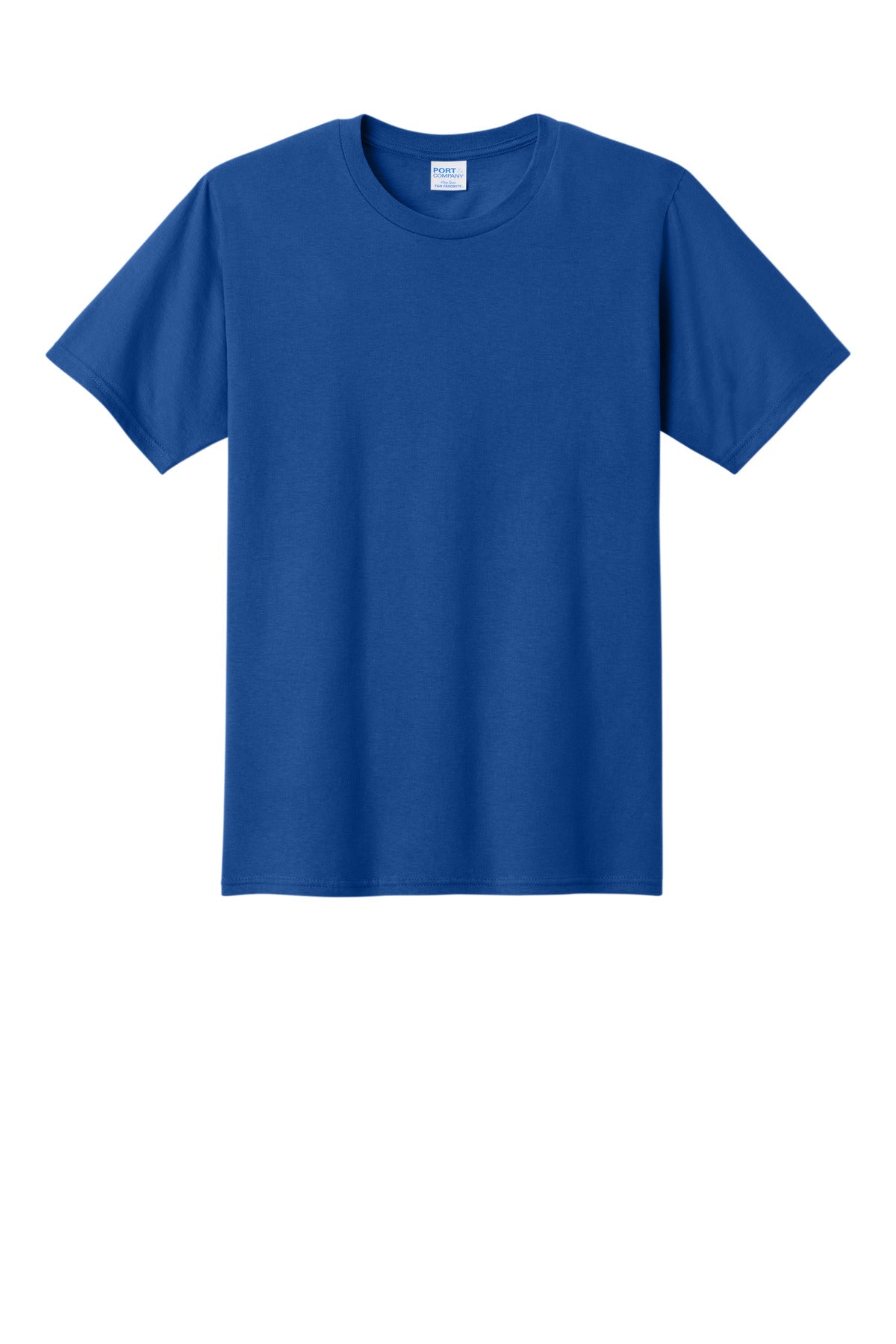 Front View of True Royal Port & Co Fan Favorite Tee. PC450