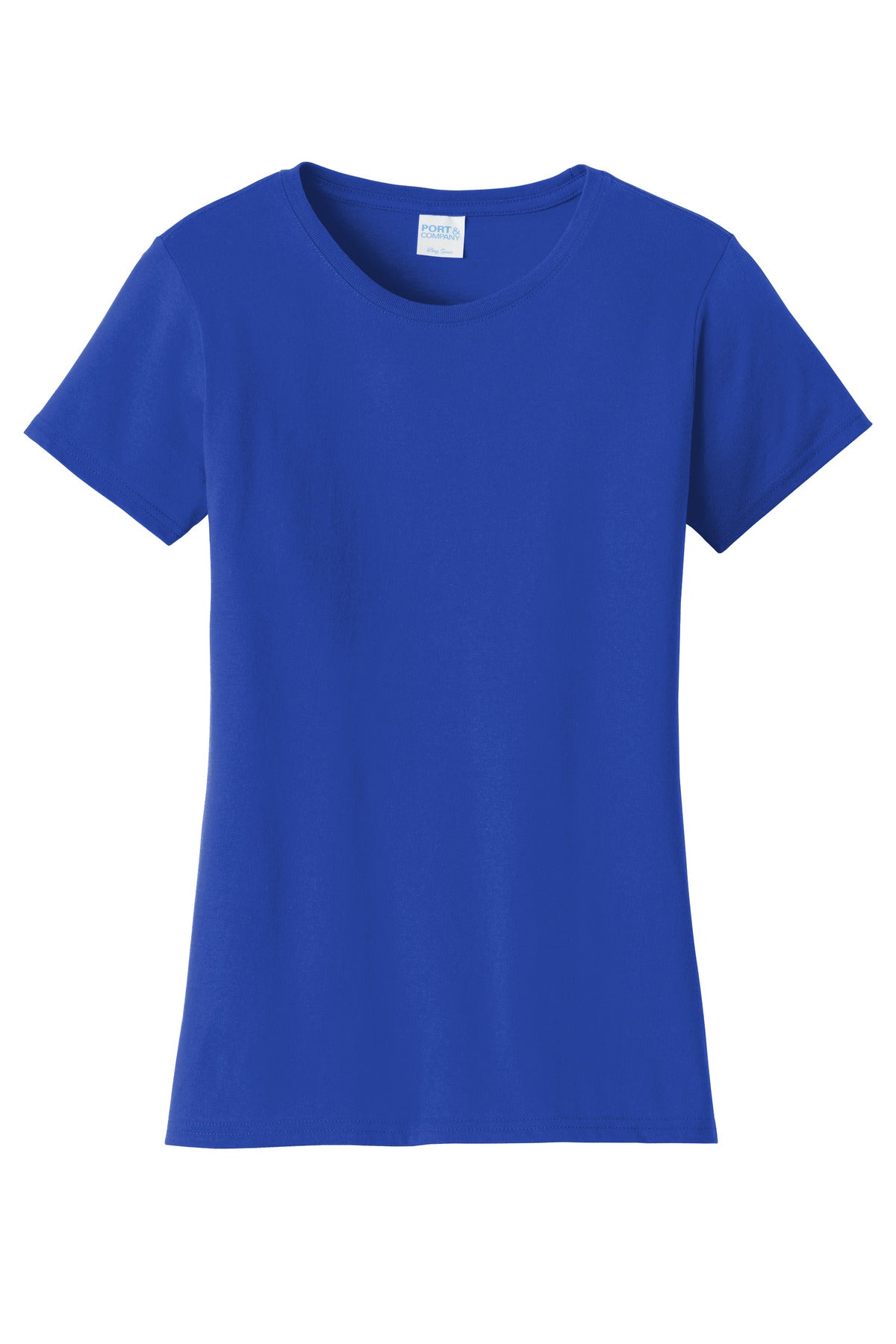 Front View of True Royal Port & Co Women's Fan Favorite Tee. LPC450