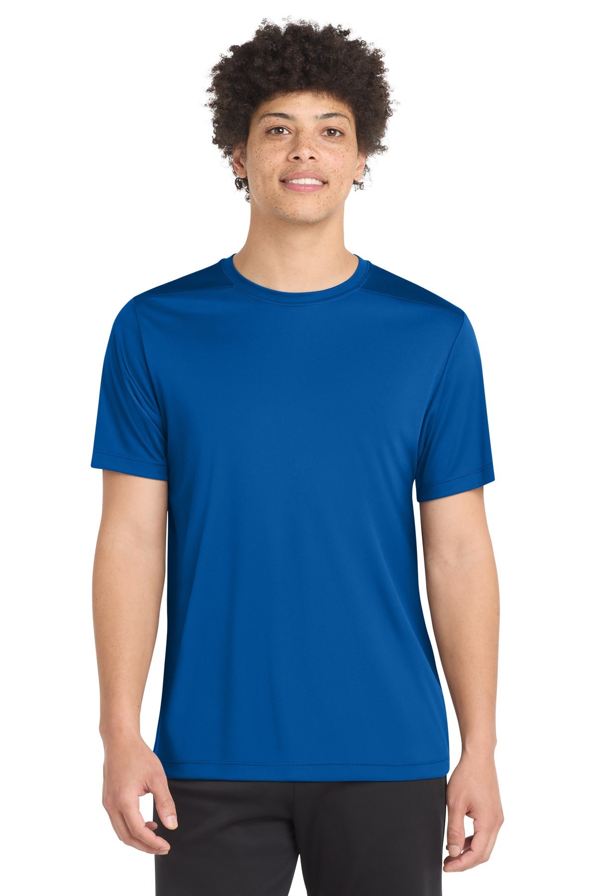 Front View of True Royal Sport-Tek Posi-UV Pro Tee. ST420