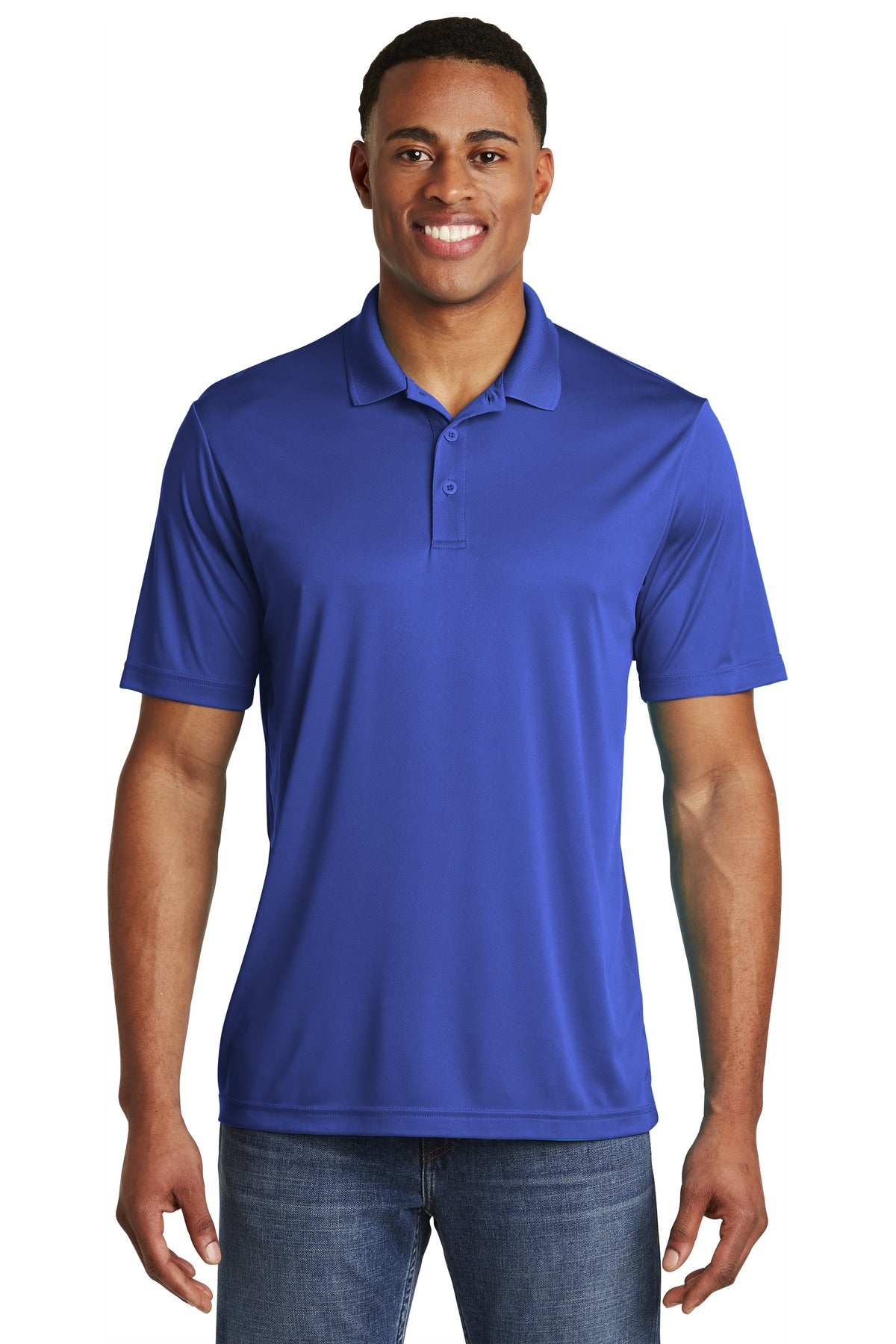 Front View of True Royal Sport-Tek PosiCharge Competitor Polo. ST550