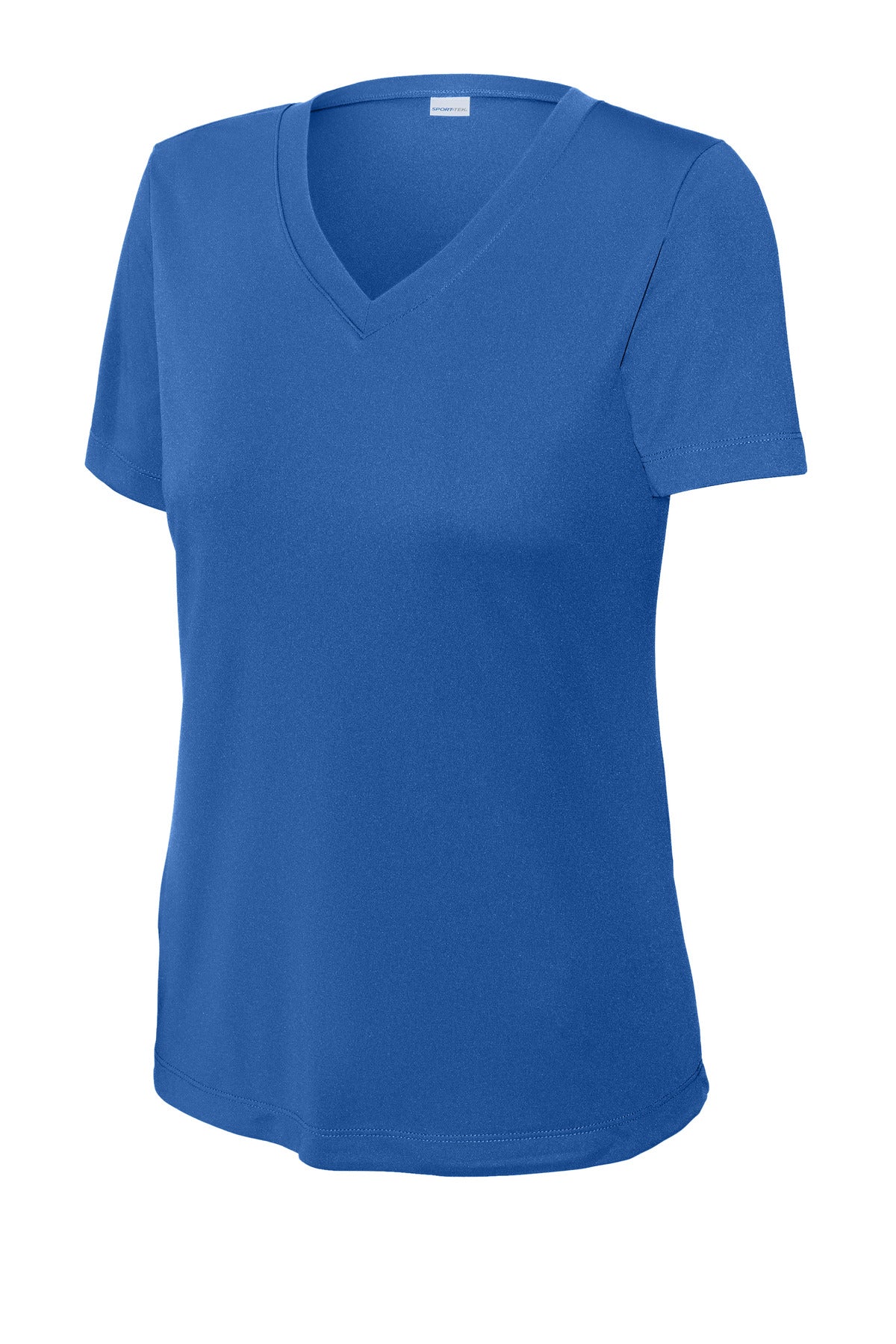 Front View of True Royal Sport-Tek Women's PosiCharge Competitor V-Neck Tee. LST353