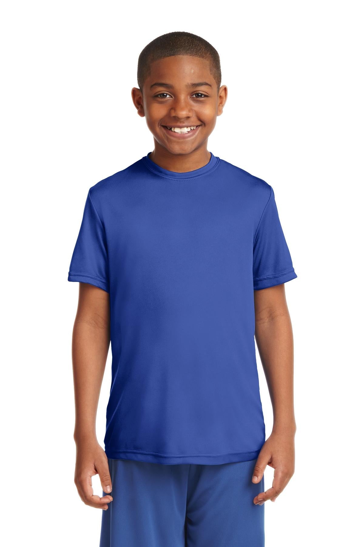Front View of True Royal Sport-Tek Youth PosiCharge Competitor Tee. YST350