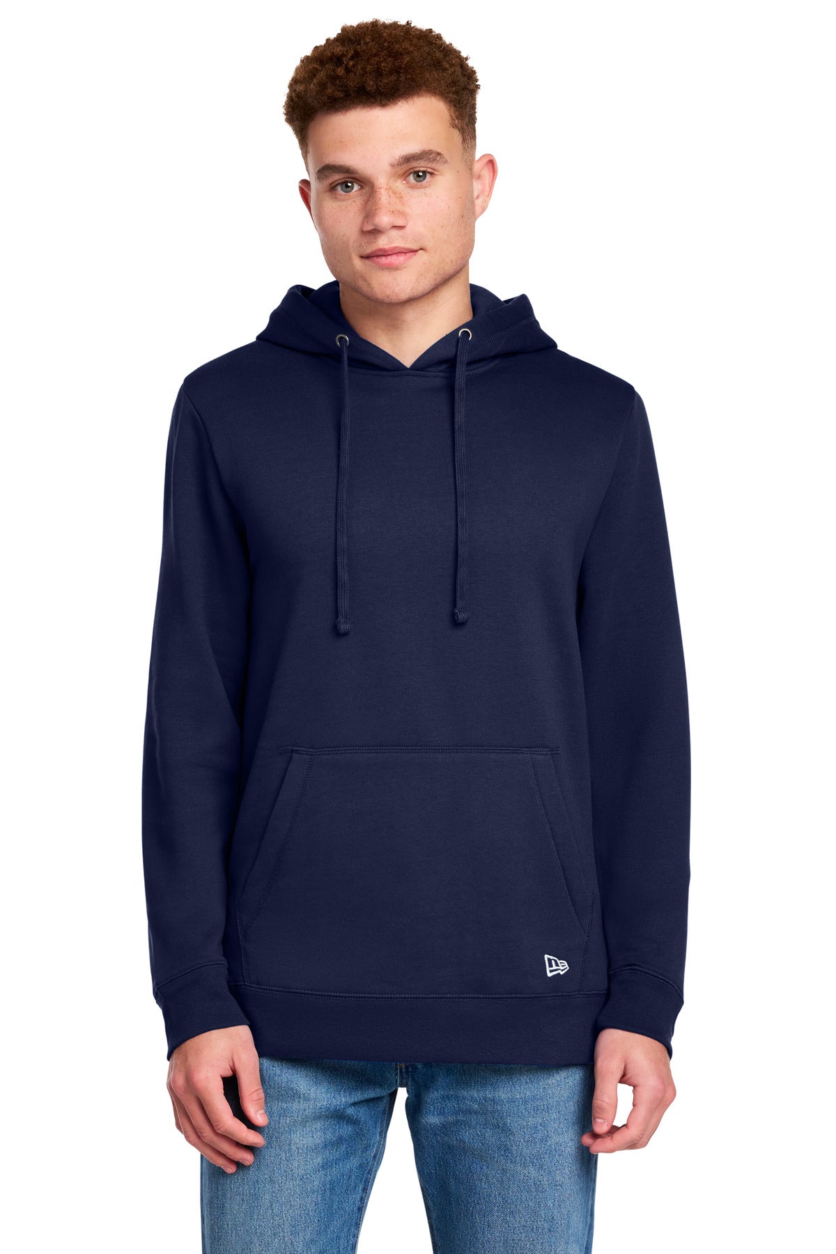 Front View of TrueNavy New Era Comeback Fleece Pullover Hoodie NEA550