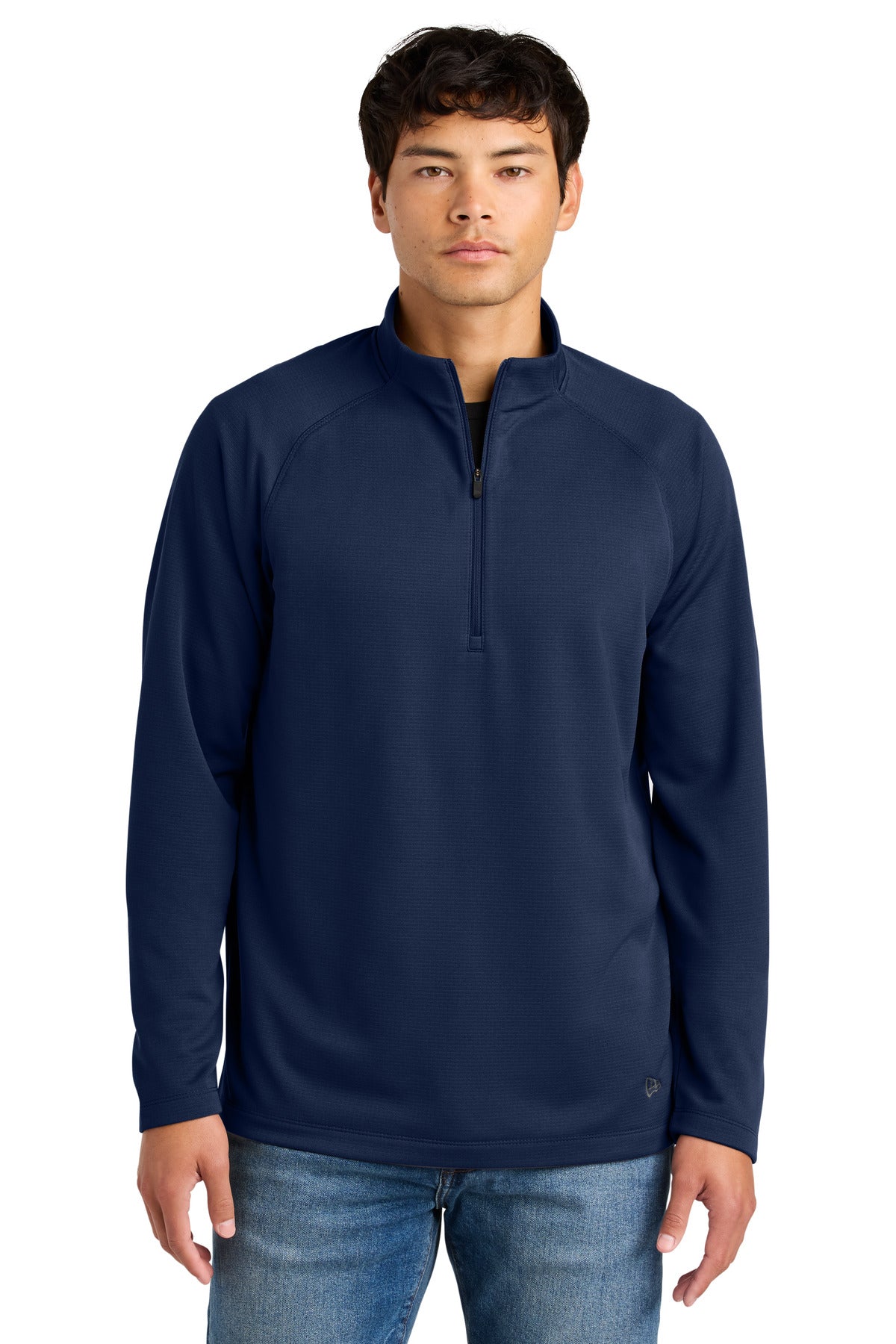 Front View of TrueNavy New Era Stand Out 1/4-Zip NEA515