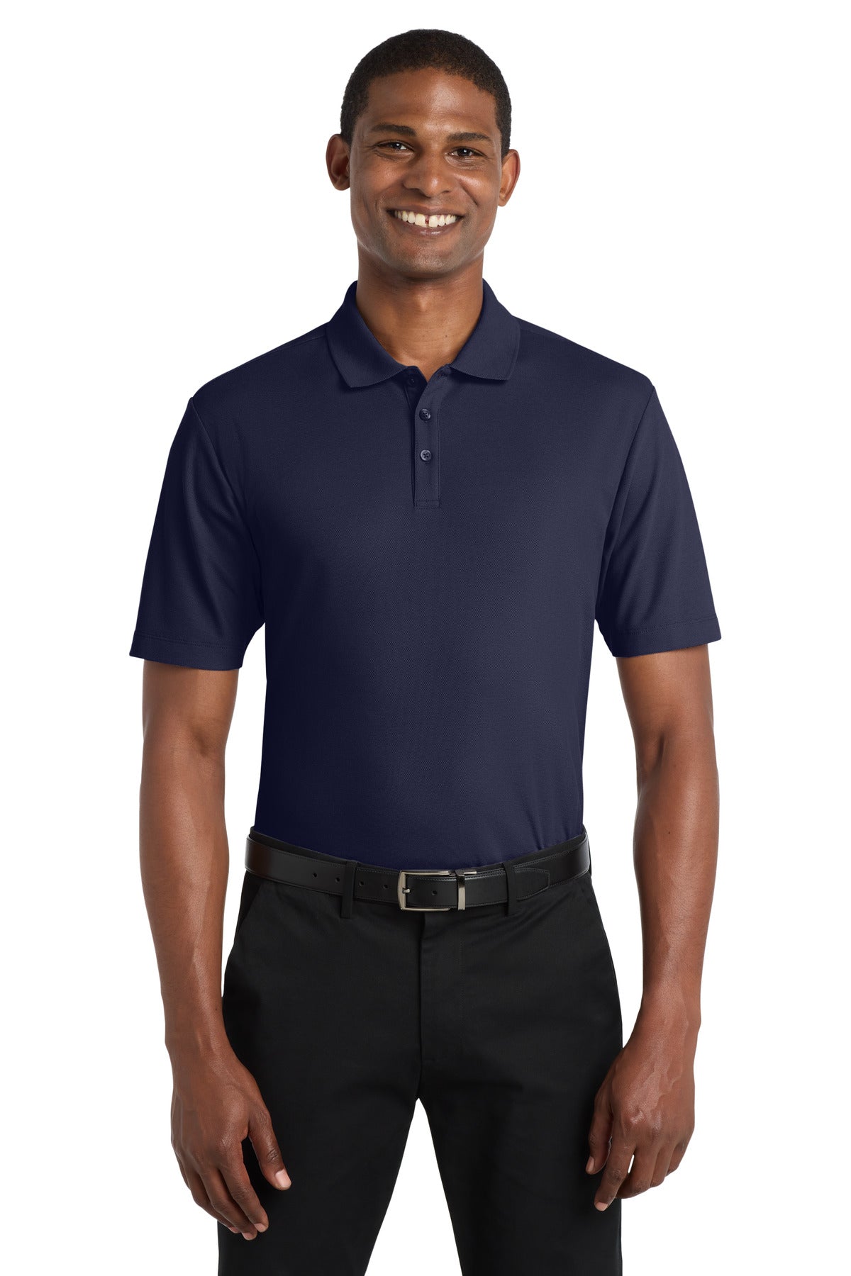 Front View of TrueNavy Port Authority SuperPro React Polo. K810