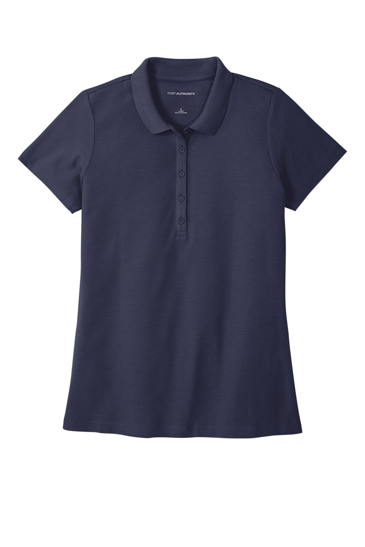 Front View of TrueNavy Port Authority Women's SuperPro React Polo. LK810