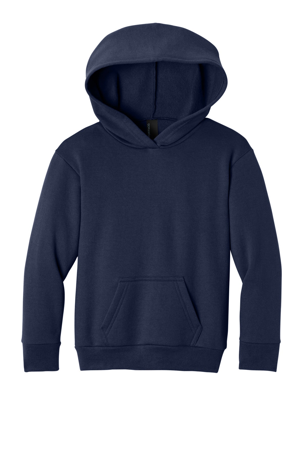 Front View of TrueNavy Port & Co Youth Easy Fleece Pullover Hooded Sweatshirt PC68YH