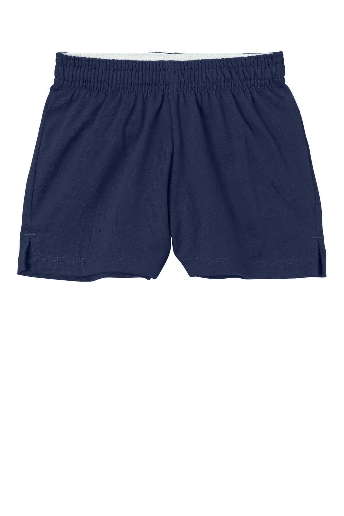 Front View of TrueNavy Sport-Tek Girls Jersey Knit Squad Short YGST311