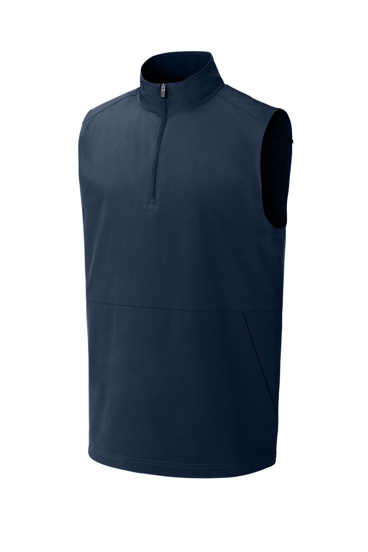 Front View of TrueNavy Sport-Tek Repeat 1/4-Zip Vest ST487