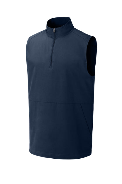 Front View of TrueNavy Sport-Tek Repeat 1/4-Zip Vest ST487