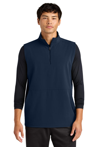 Front View of TrueNavy Sport-Tek Repeat 1/4-Zip Vest ST487