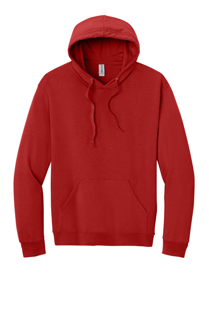 Front View of TrueRed Jerzees Ultimate Unisex CVC Ring Spun Hooded Sweatshirt IC49M