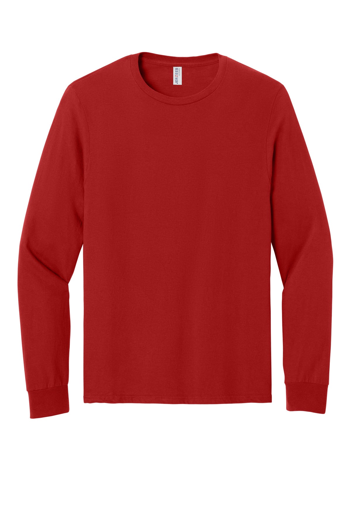 Front View of TrueRed Jerzees Ultimate Unisex Ring Spun Long Sleeve T-Shirt IC46L
