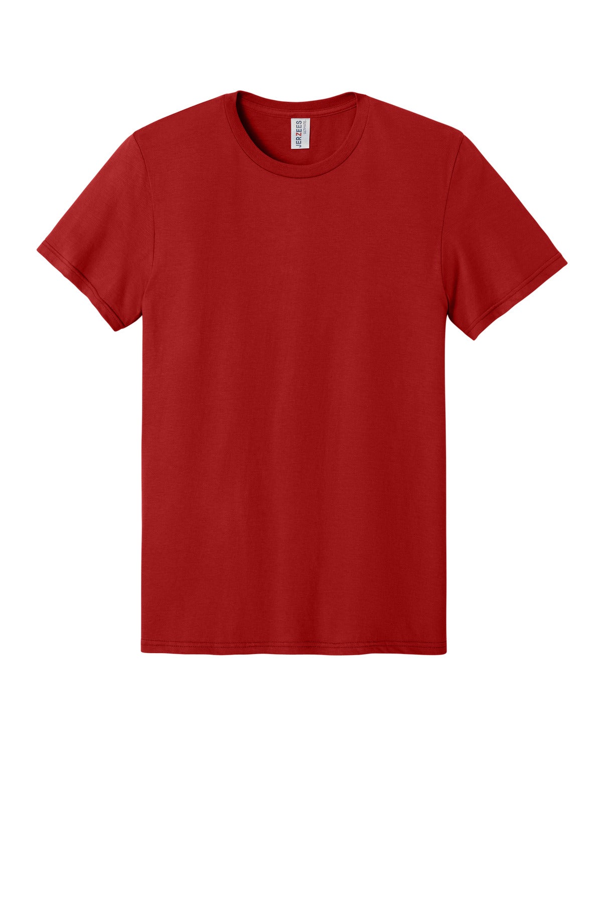 Front View of TrueRed Jerzees Ultimate Unisex Ring Spun T-Shirt IC46M