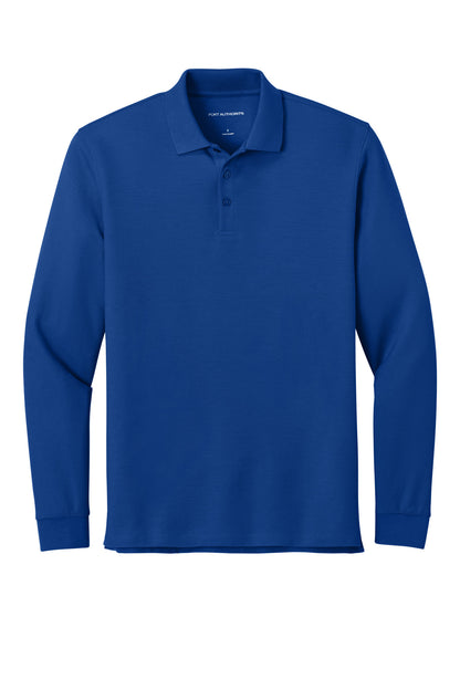 Front View of TrueRoyal Port Authority Wearever Signature Pique Long Sleeve Polo K200LS