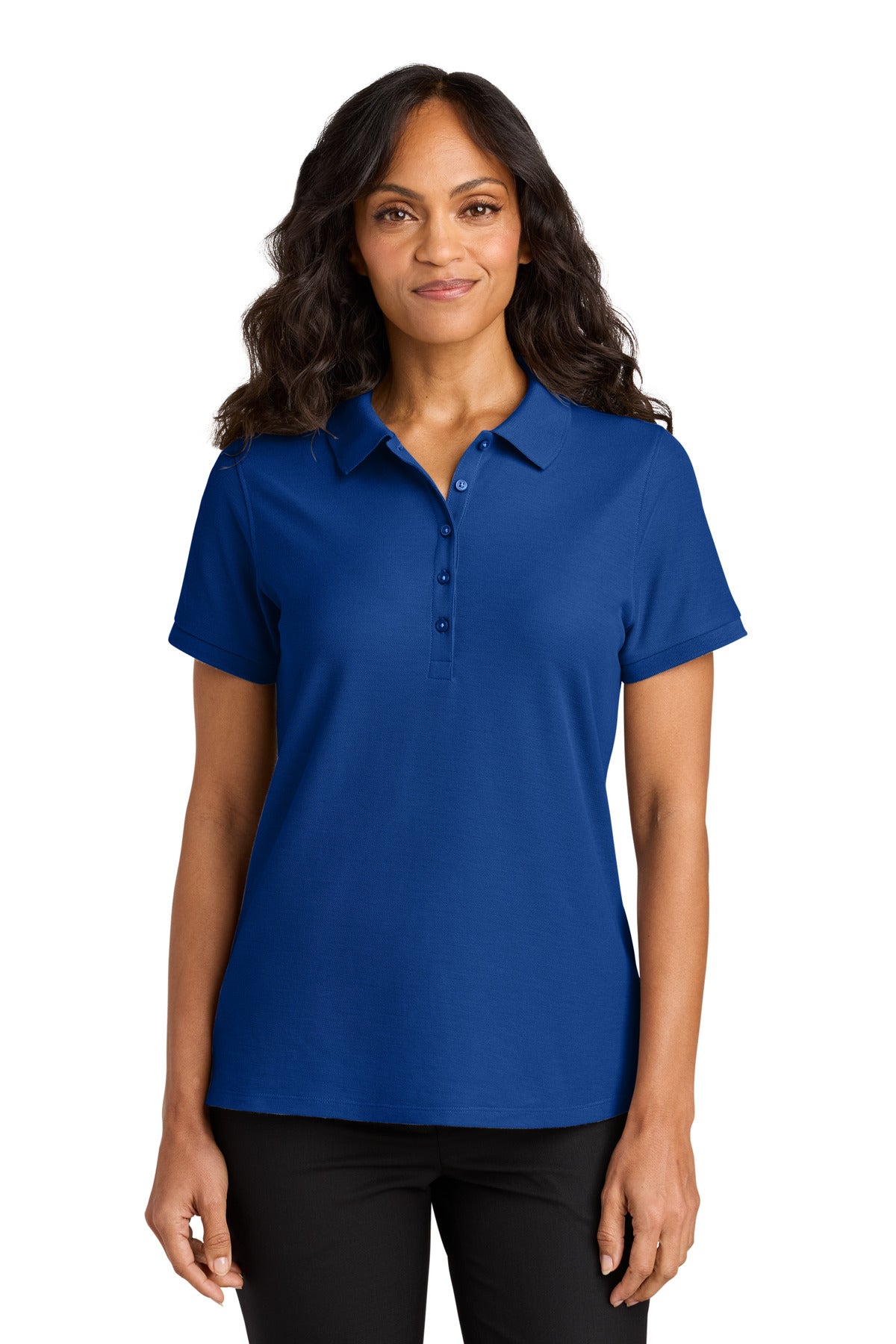 Front View of TrueRoyal Port Authority Women's Wearever Signature Pique Polo LK200