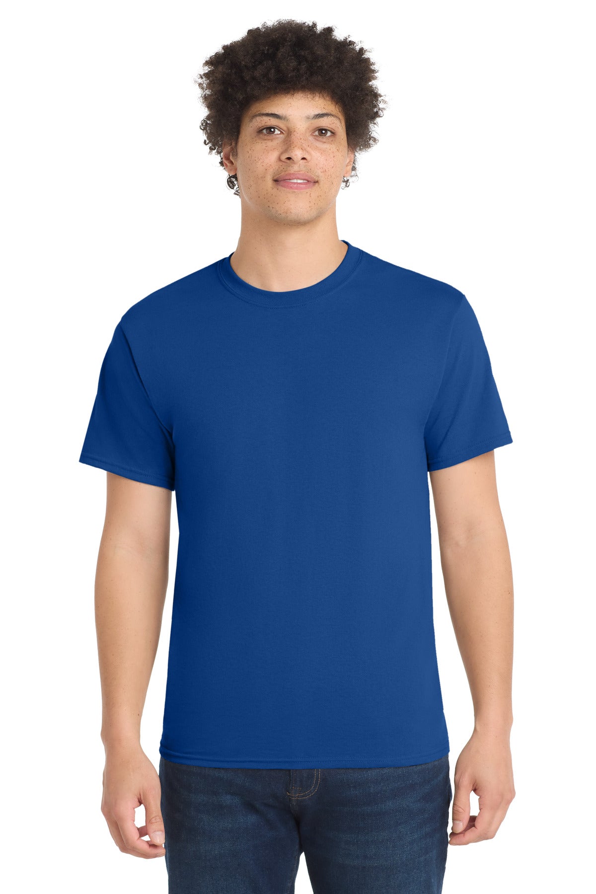 Front View of TrueRoyal Port & Co Core Blend Tee. PC55