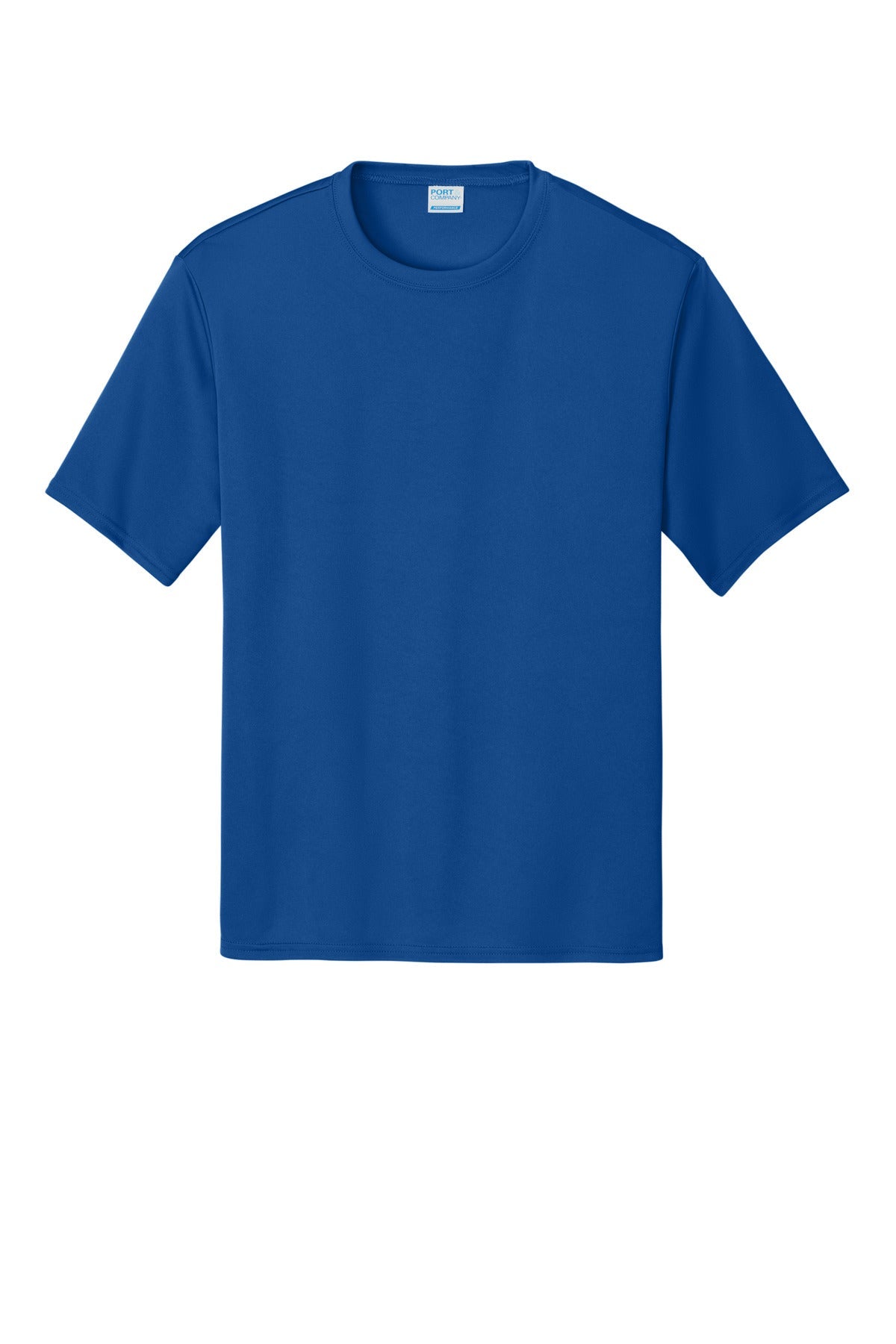Front View of TrueRoyal Port & Co Performance Tee. PC380