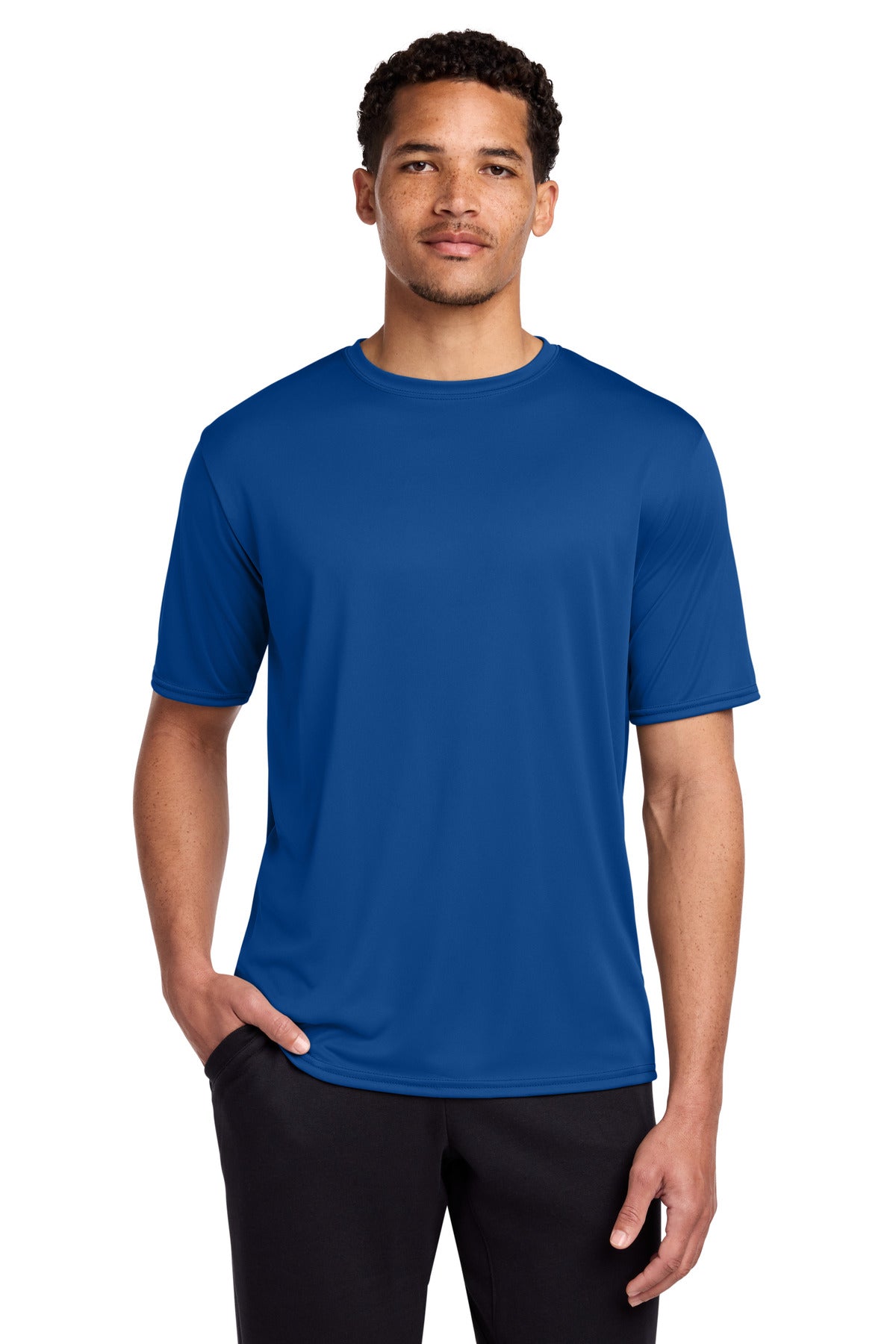 Front View of TrueRoyal Port & Co Performance Tee. PC380