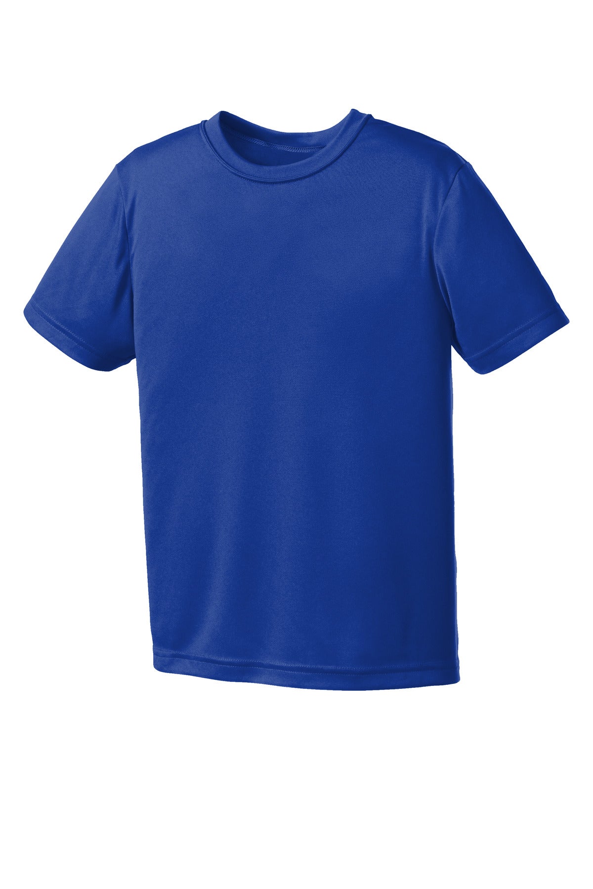 Front View of TrueRoyal Port & Co Youth Performance Tee. PC380Y