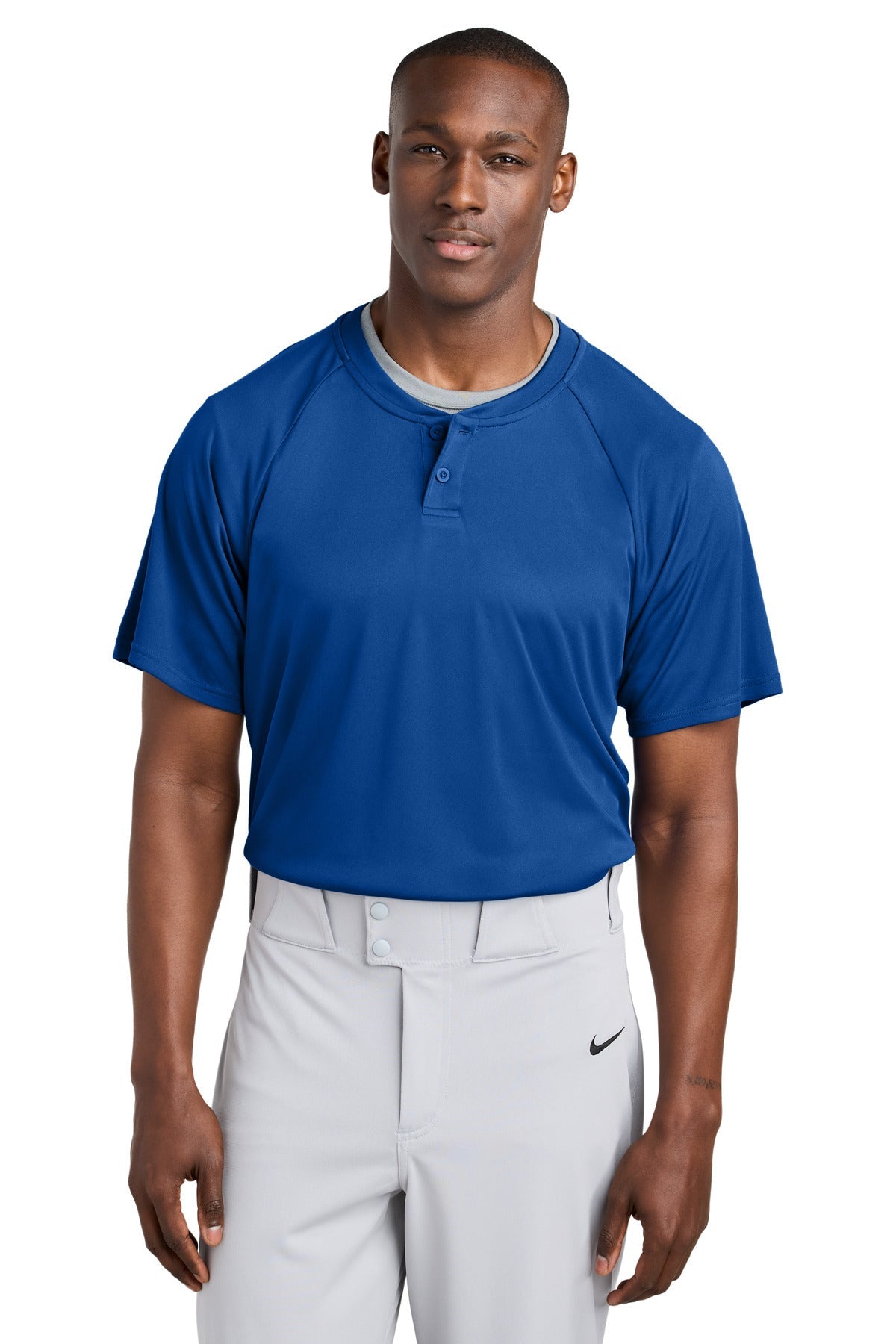 Front View of TrueRoyal Sport-Tek PosiCharge Competitor 2-Button Henley ST359