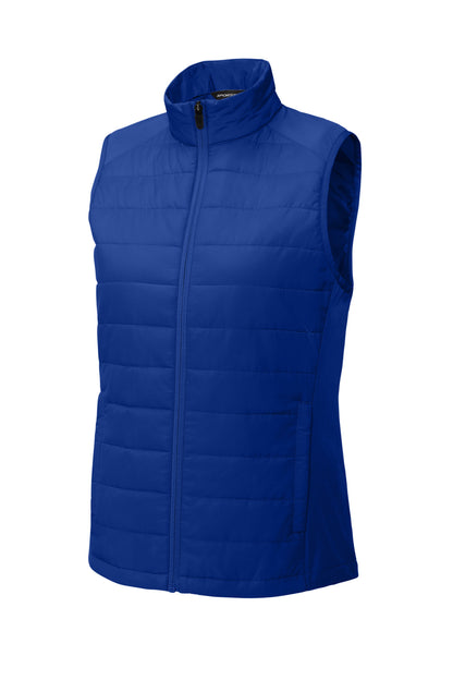 Front View of TrueRoyal Sport-Tek Women's Teknical Hybrid Vest LST941