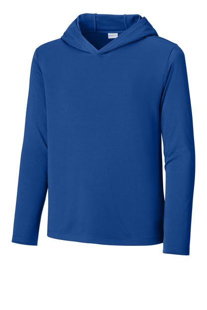 Front View of TrueRoyal Sport-Tek Youth Posi-UV Pro Long Sleeve Hoodie YST420LSH