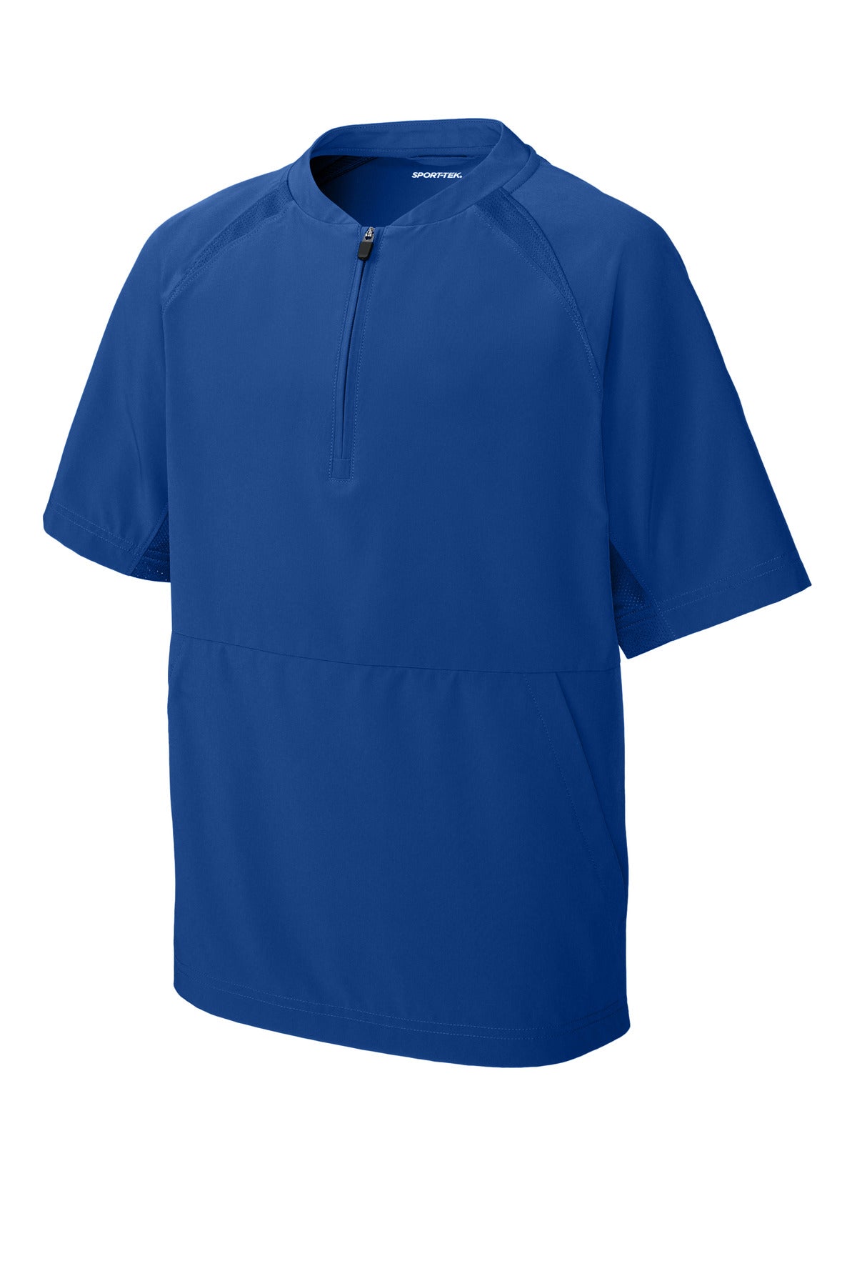 Front View of TrueRoyal Sport-Tek Youth Repeat 1/2-Zip Short Sleeve Jacket YJST489