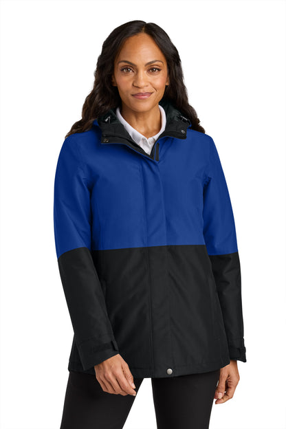 Front View of TRy/DpBlk Port Authority Women's Insulated Heavy Ripstop Jacket L721