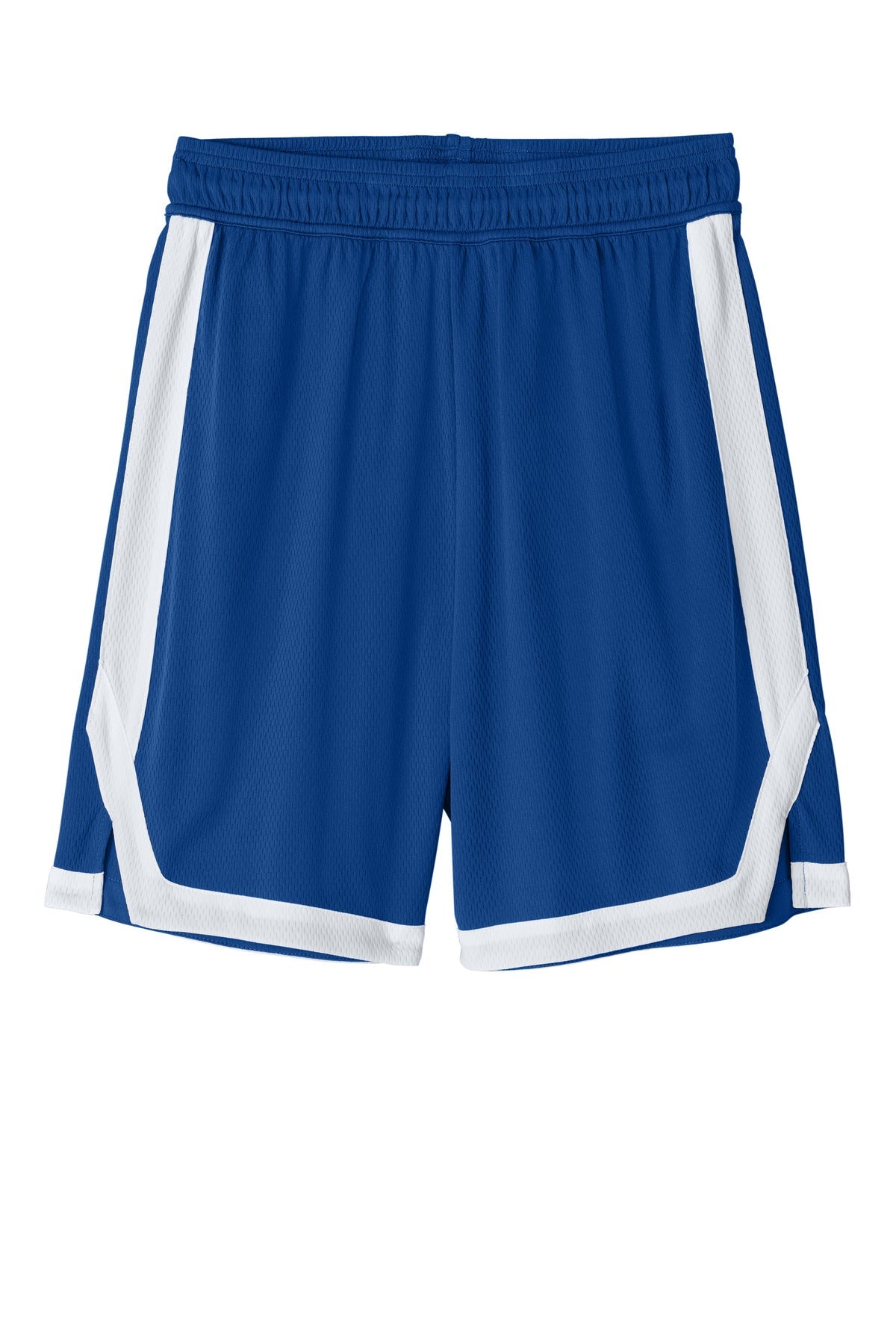 Front View of TRy/White Sport-Tek Rival Basketball 7"Short ST901