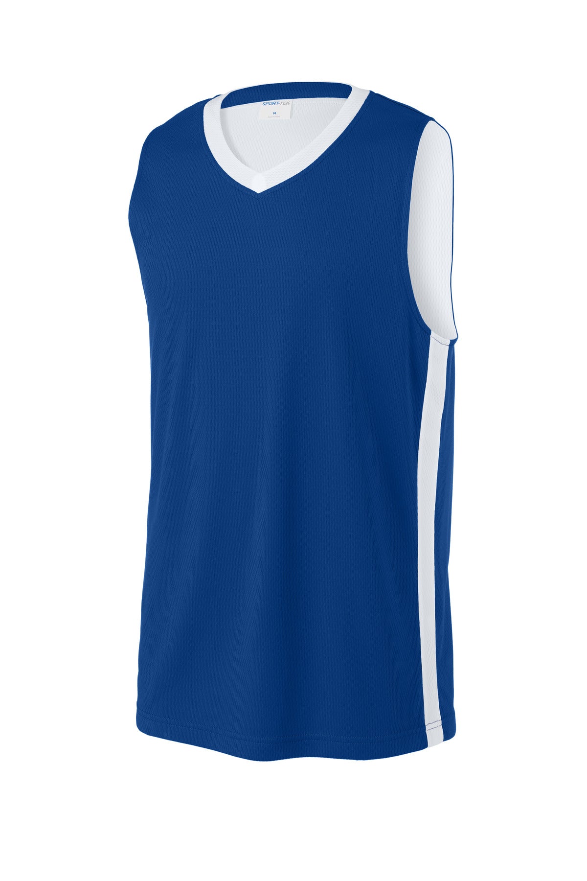 Front View of TRy/White Sport-Tek Rival Basketball Rev Jersey ST900