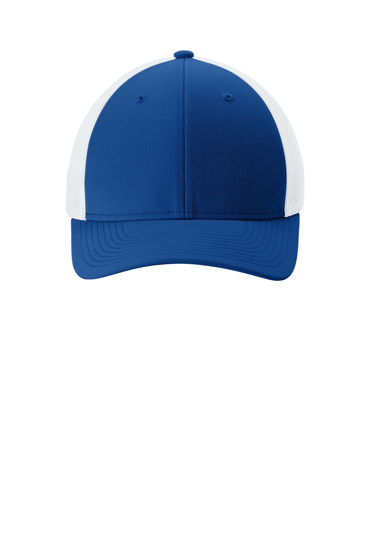 Front View of TRy/White Sport-Tek Stretch-Tek Mesh Back Cap STC60