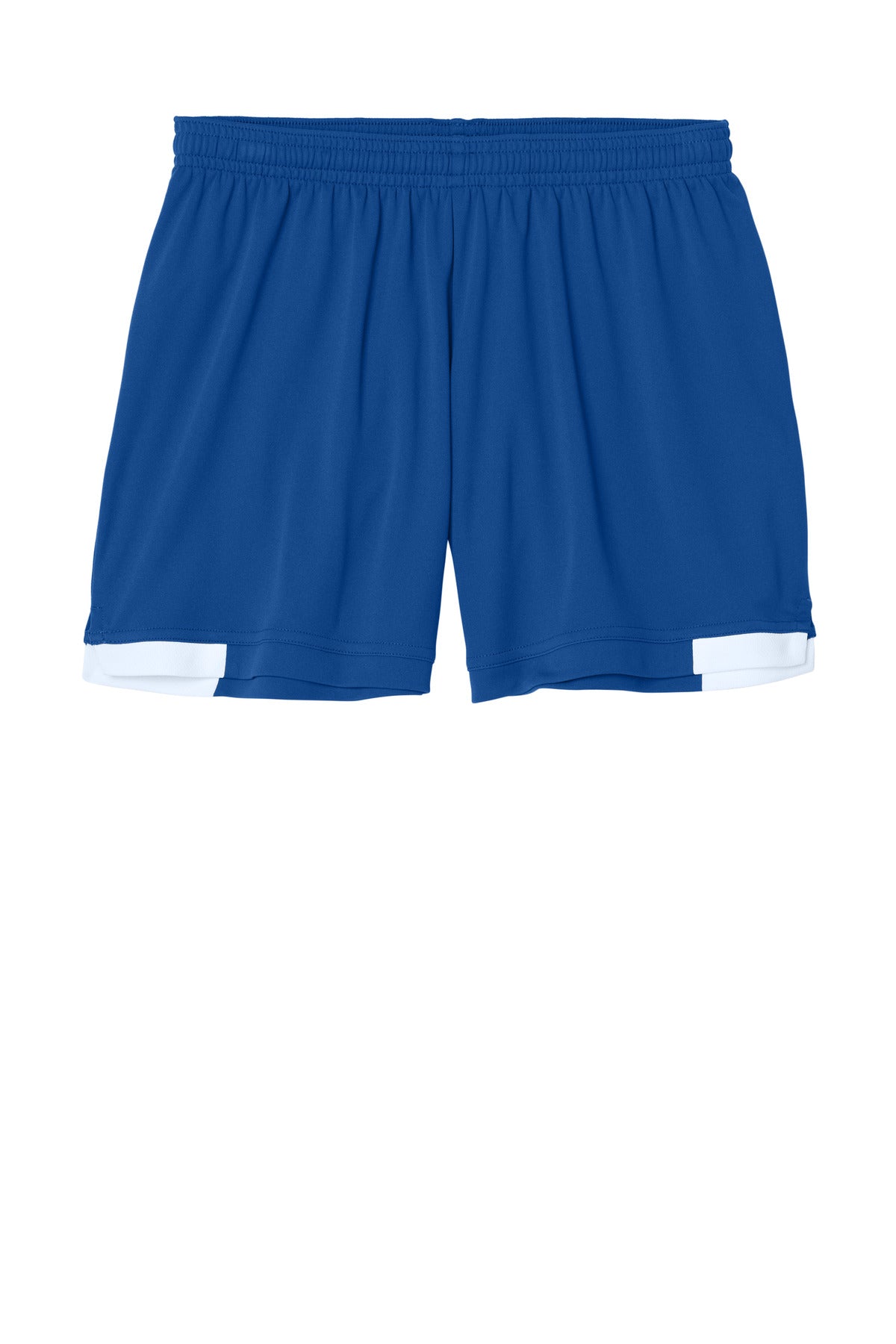 Front View of TRy/White Sport-Tek Women's Club 5" Short LST442