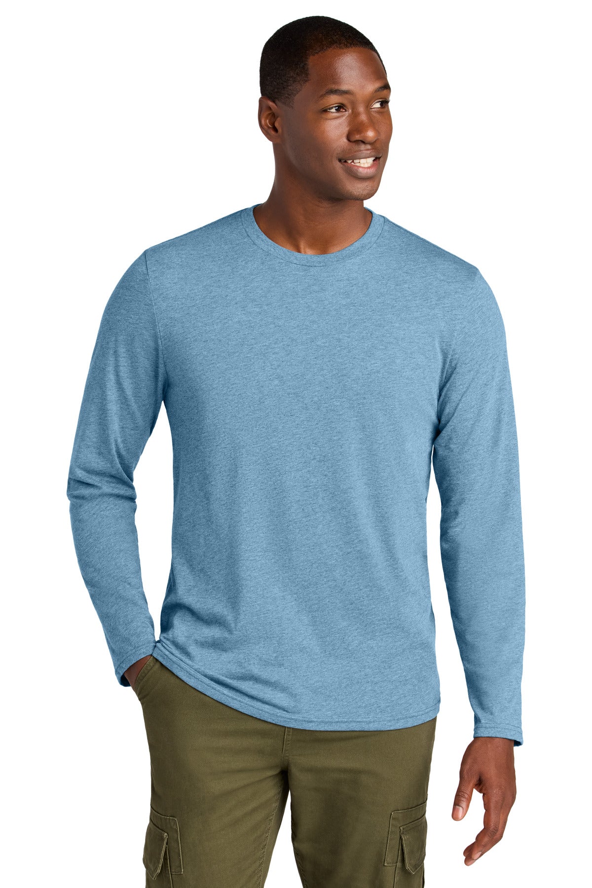 Front View of TundraBlHt District Perfect Weight CVC Long Sleeve Tee DT185