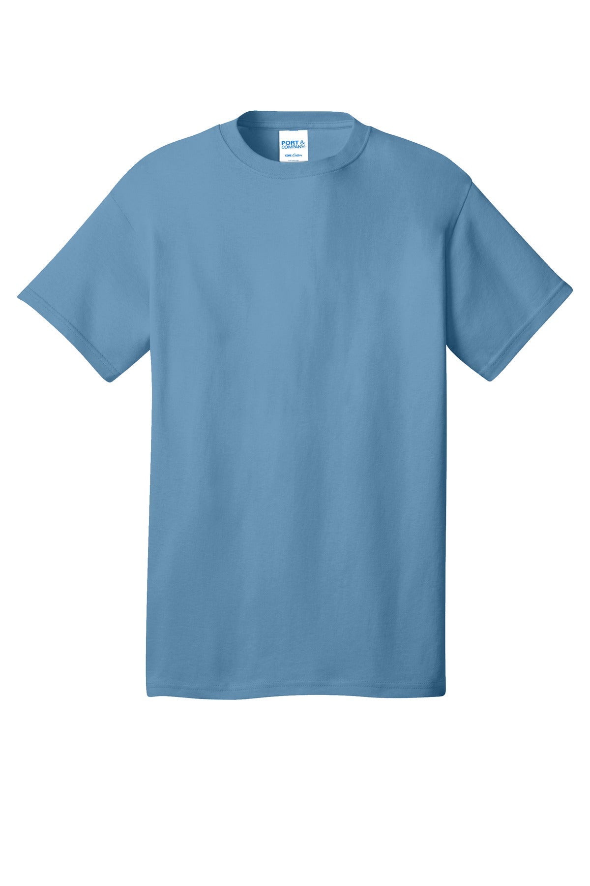 Front View of TundraBlu Port & Co Core Cotton Tee. PC54