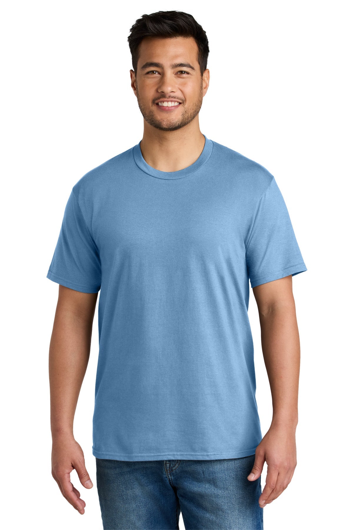 Front View of TundraBlu Port & Co CVC Tee PC340