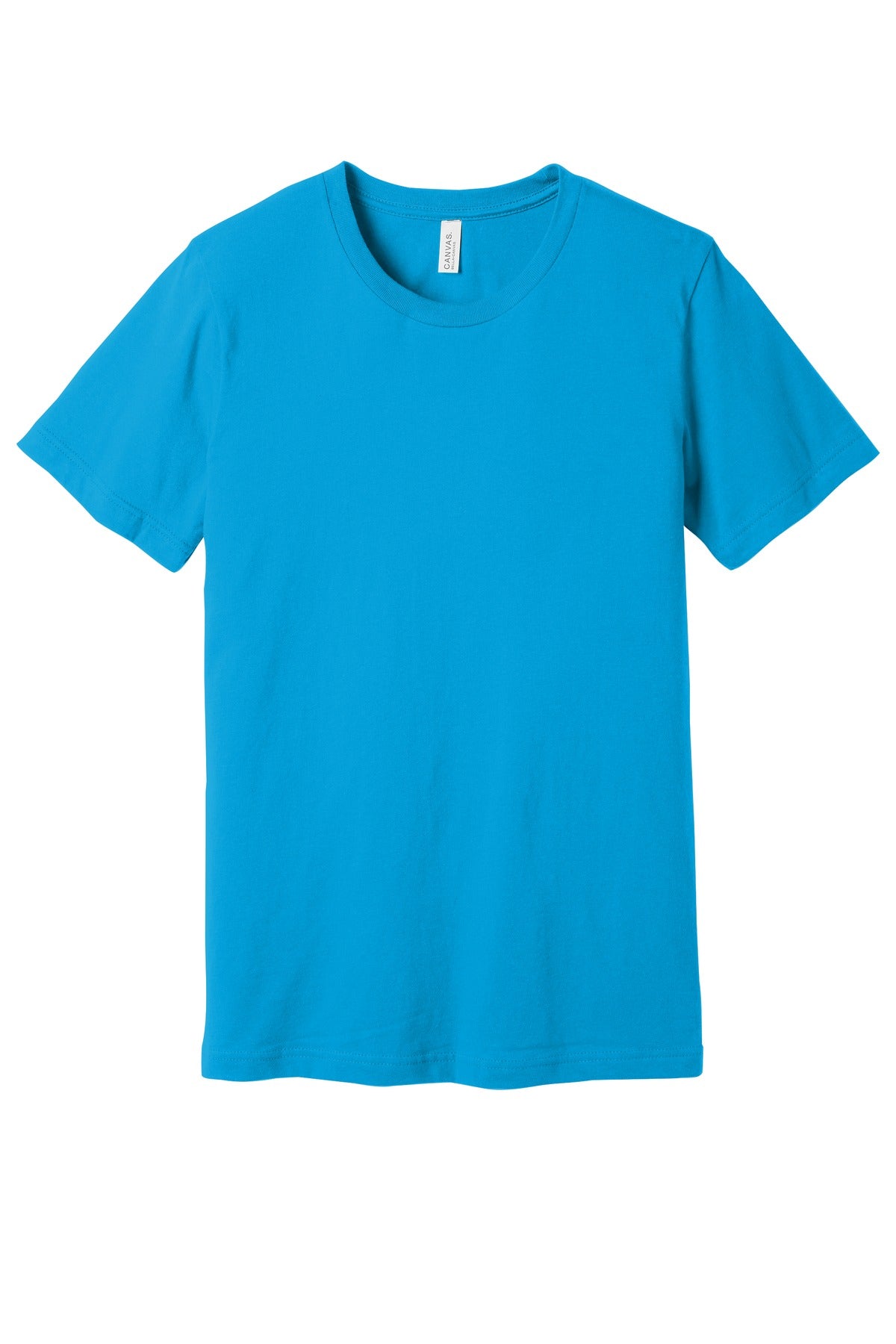 Front View of Turquoise BELLA+CANVAS Unisex Jersey Short Sleeve Tee. BC3001
