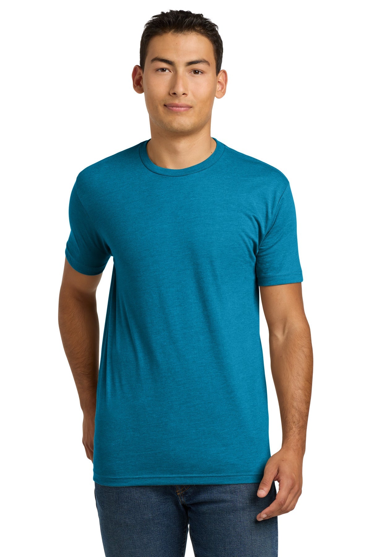 Front View of Turquoise Next Level Apparel Adult CVC Tee. NL6210