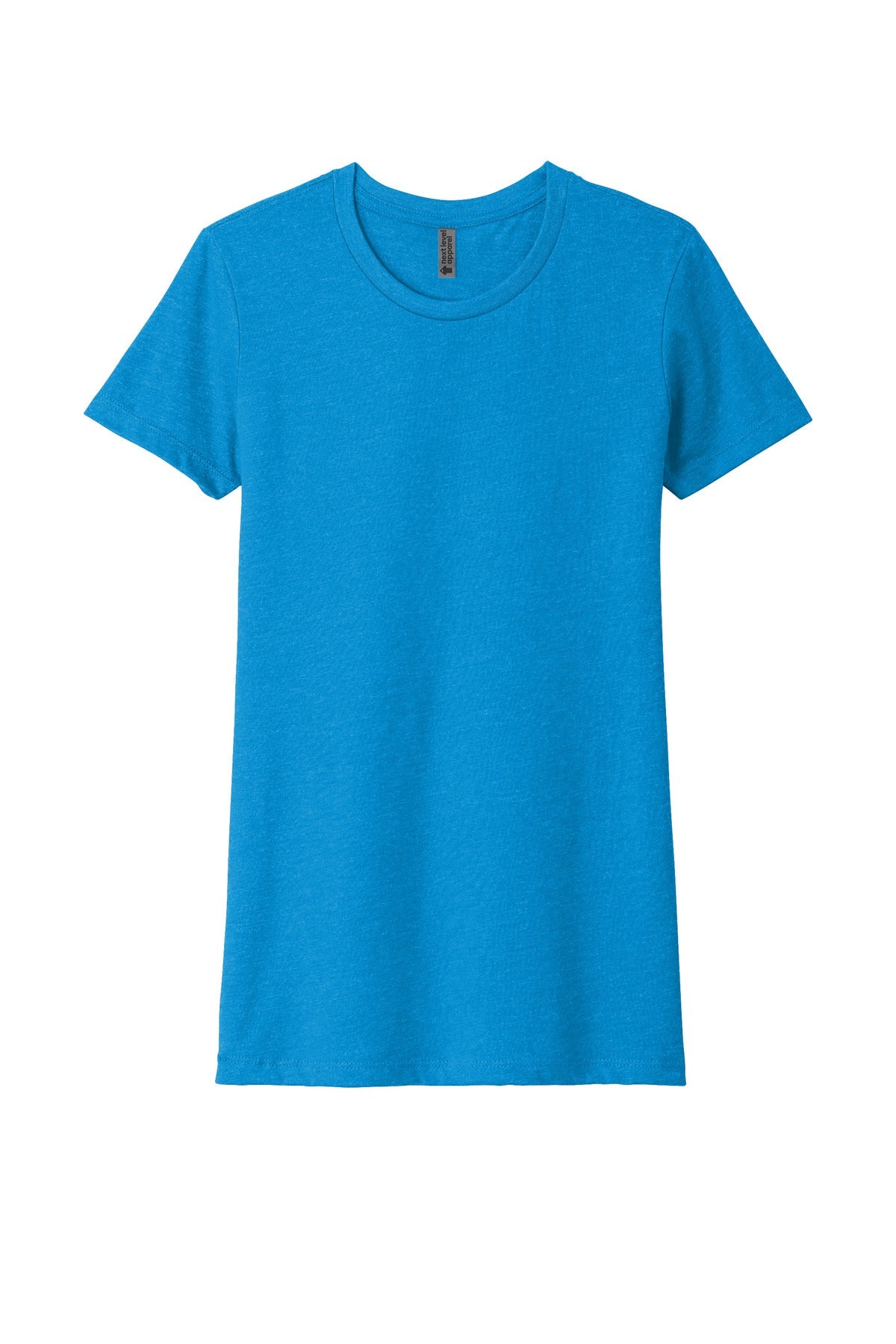 Front View of Turquoise Next Level Apparel Women's CVC Tee. NL6610