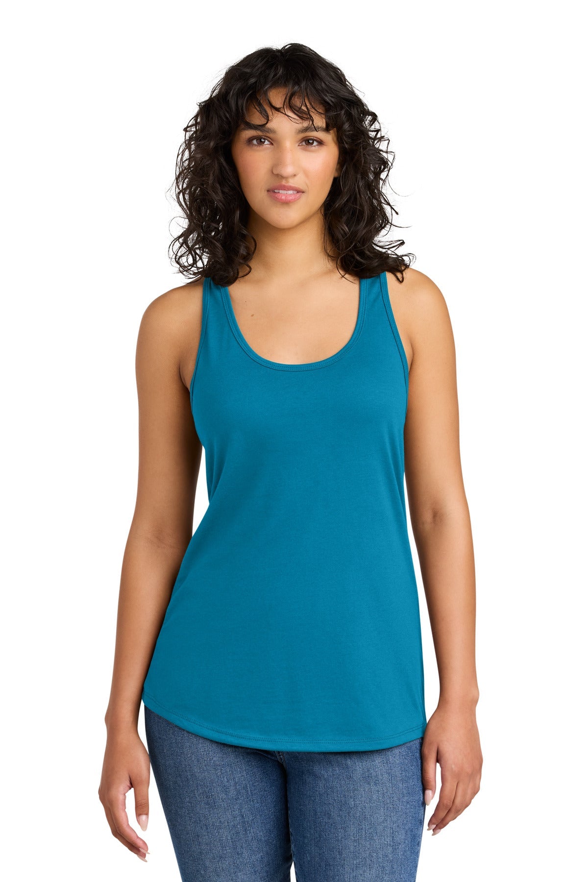 Front View of Turquoise Next Level Apparel Women's Ideal Racerback Tank NL1533