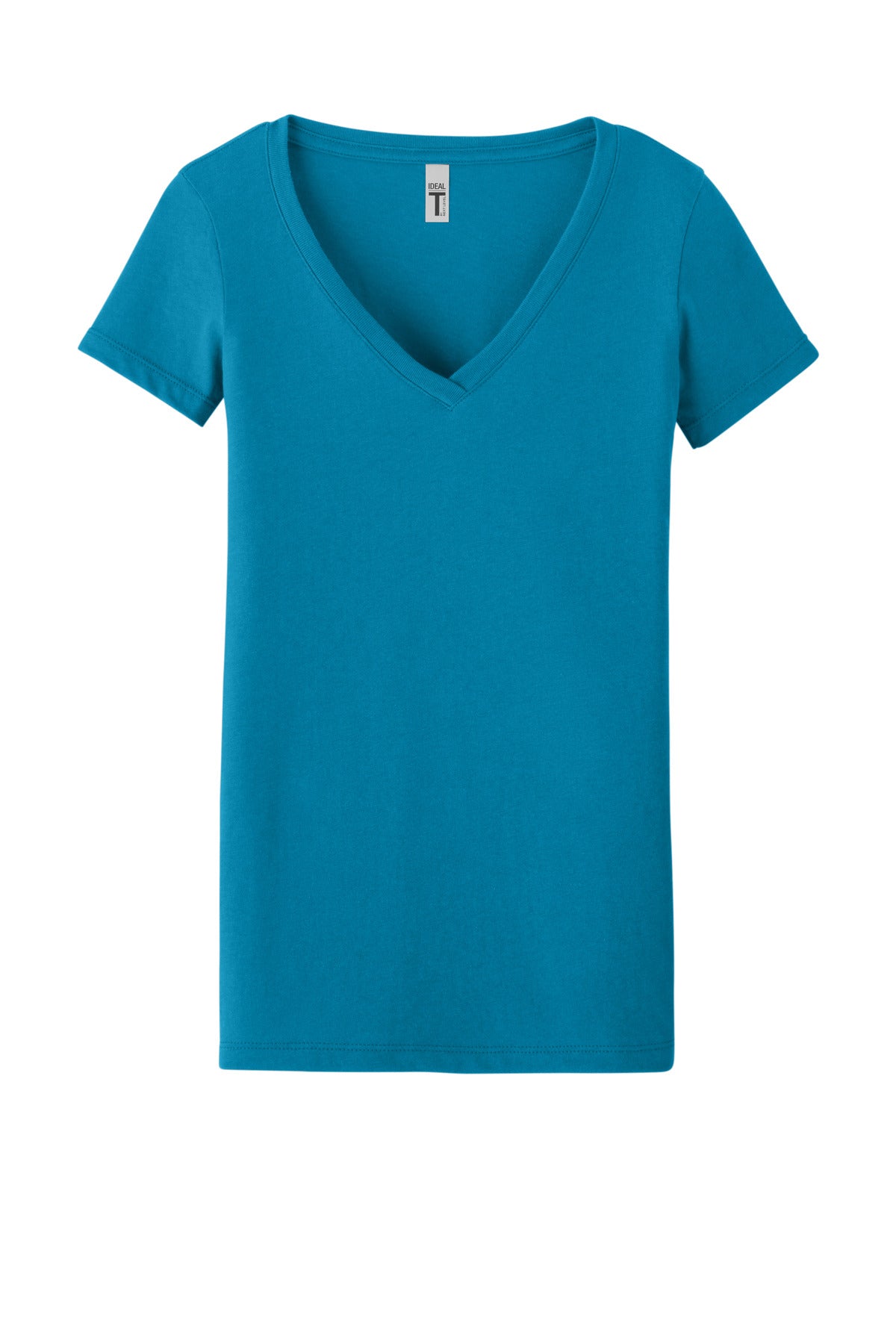 Front View of Turquoise Next Level Apparel Women's Ideal V-Neck Tee NL1540