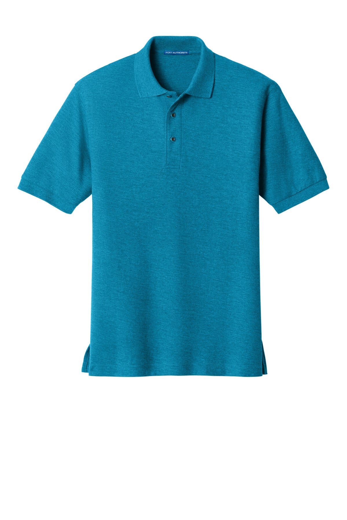 Front View of Turquoise Port Authority Silk Touch Polo K500