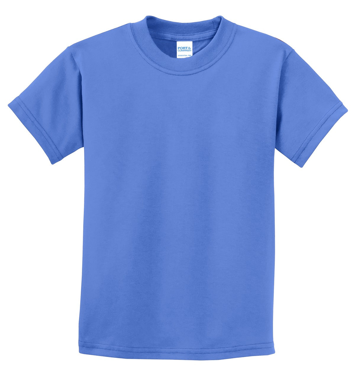 Front View of Ultramarine Port & Co Youth Essential Tee. PC61Y