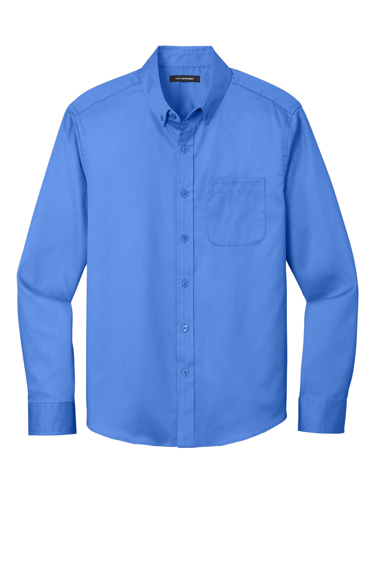 Front View of UltramrnBl Port Authority Long Sleeve SuperPro React Twill Shirt. W808