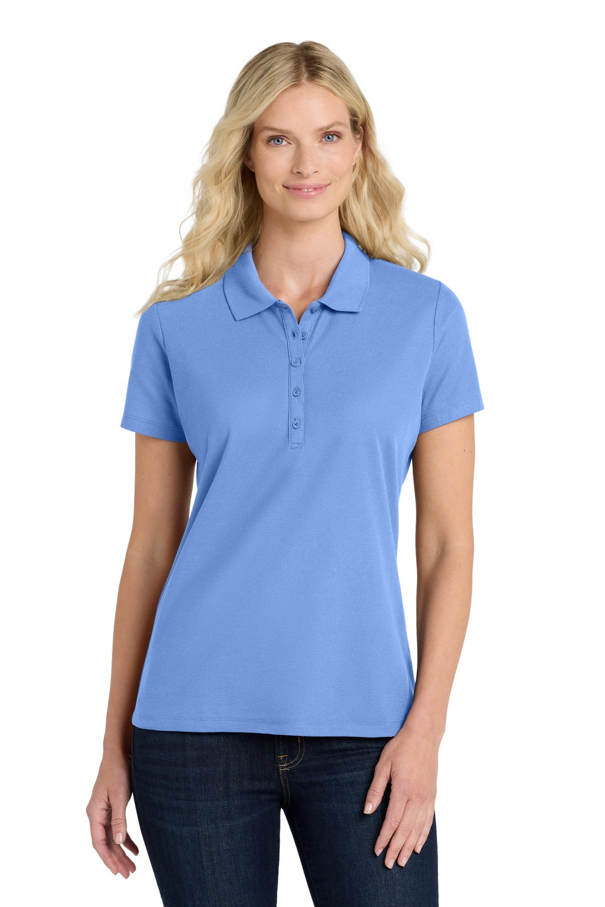 Front View of UltramrnBl Port Authority Women's SuperPro React Polo. LK810