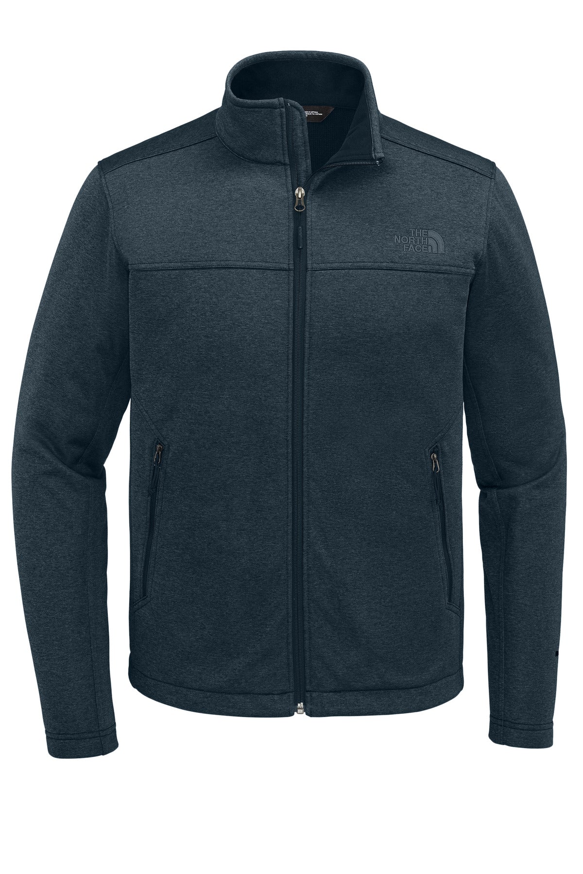 Front View of UrbNvyHt The North Face Chest Logo Ridgewall Soft Shell Jacket NF0A88D5