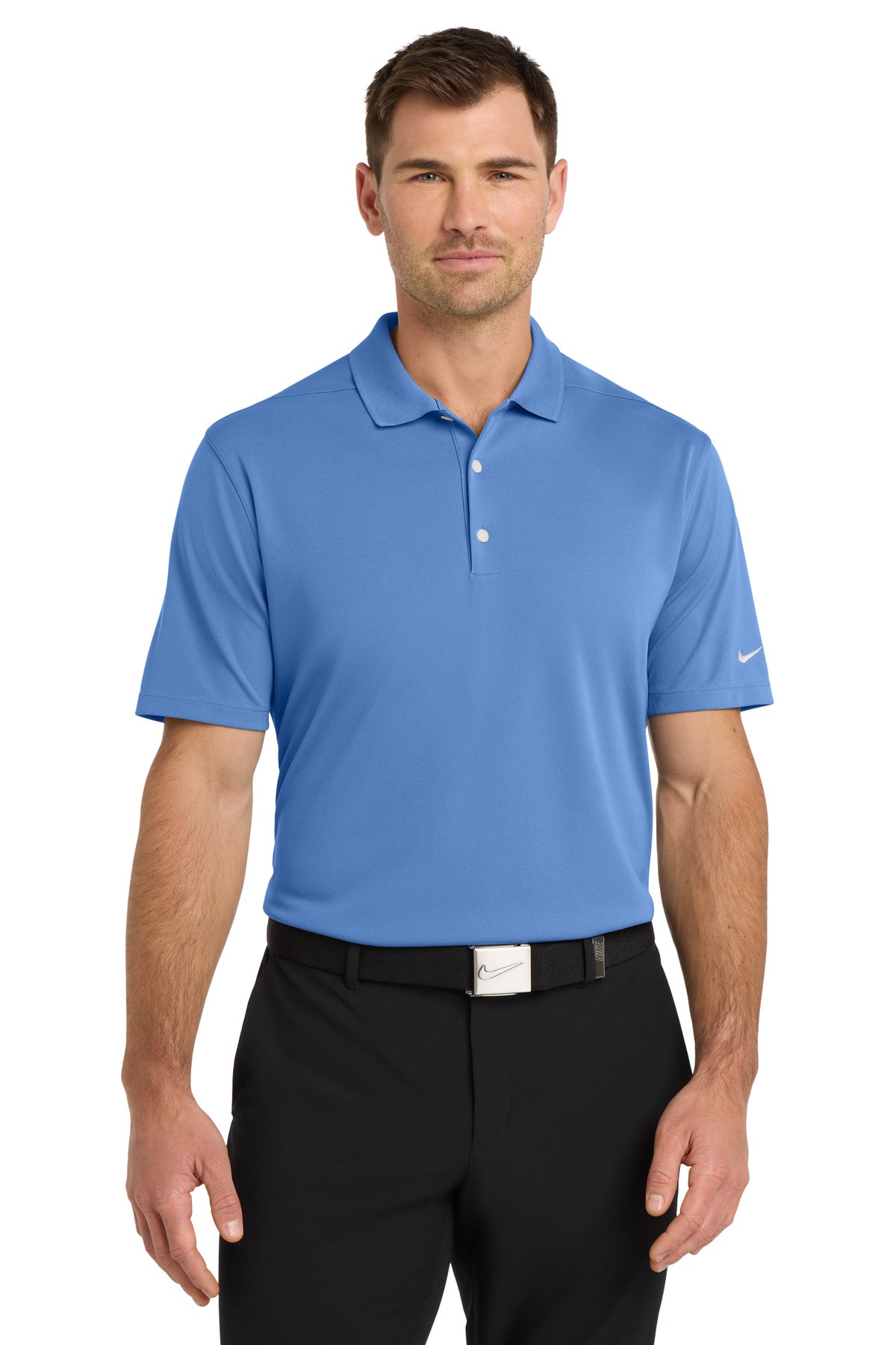 Front View of ValorBlue Nike Dri-FIT Micro Pique 2.0 Polo NKDC1963